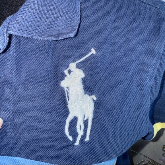 Polo Ralph Lauren Boys Colorblock Polo Shirt Blue Yellow M 10-12 - Picture 2 of 9